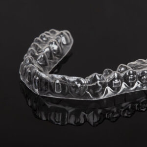 Clear Retainer on a black background